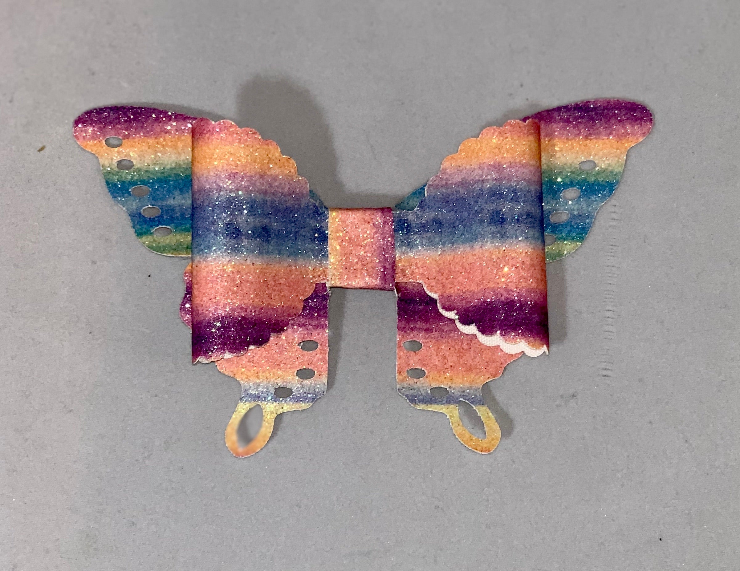 Rainbow Butterfly Hair Bow