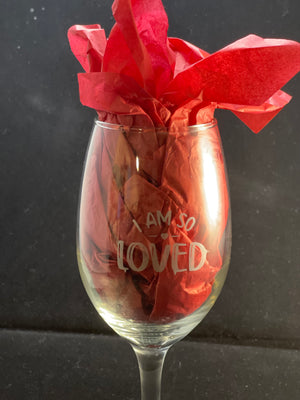 Etched Wine Glass