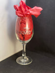 Etched Wine Glass